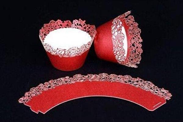 CUPCAKE KENAR DANTELİ - GÜL KIRMIZI - Image 1