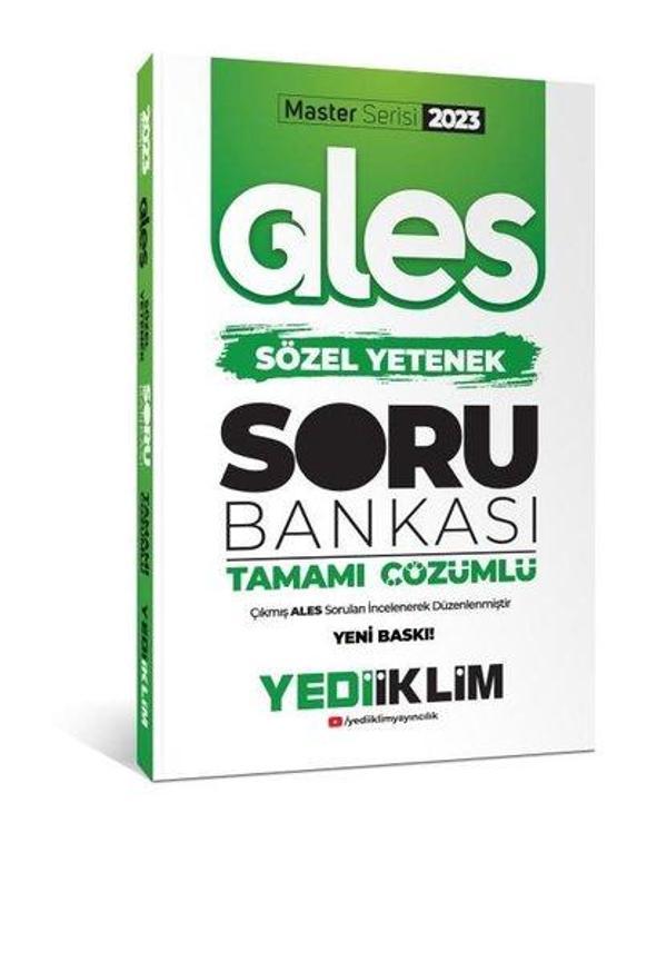 2023 Master Serisi Ales Sözel Yetenek Tamamı Çözümlü Soru Bankası - Yediiklim Yayınları - Image 1