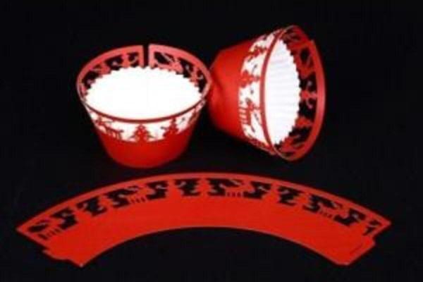 CUPCAKE KENAR DANTELİ - YILBAŞI KIRMIZI - Image 1