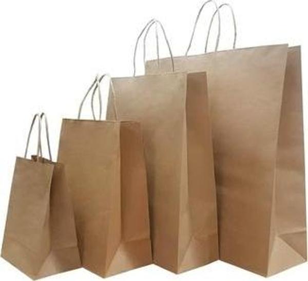 KAĞIT POŞET ÇANTA KRAFT 18*8*24 CM 25 ADET/PAKET - Image 1