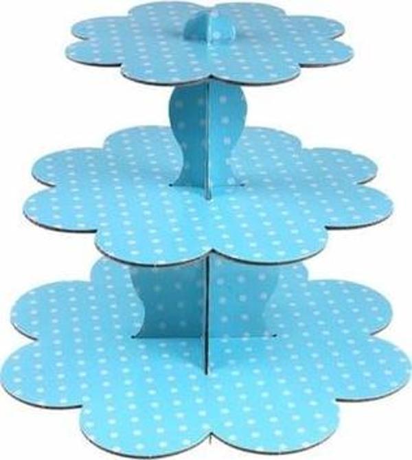MYEBI KARTON CUPCAKE STANDI MAVİ PUANTİYE - Image 1