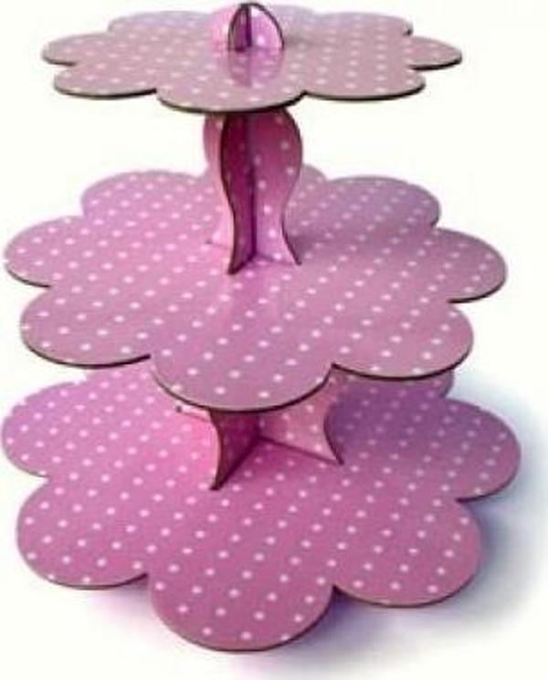 MYEBI KARTON CUPCAKE STANDI PEMBE PUANTİYE - Image 1
