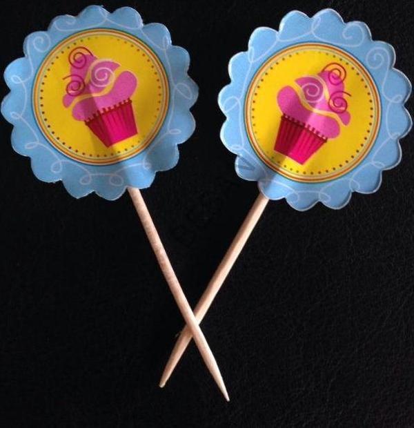 MAVİ CUPCAKE DEKORATİF KÜRDAN - 10 ADET - Image 1