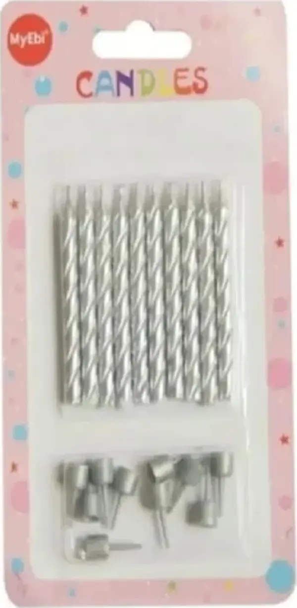 PASTA MUMU GÜMÜŞ RENK 10'LU SET - Image 1