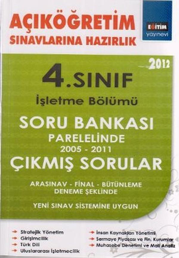 Açıköğretim Sınavlarına Hazırlık 4. Sınıf İşletme Bölümü 2012 - Eğitim Yayınevi - Image 1
