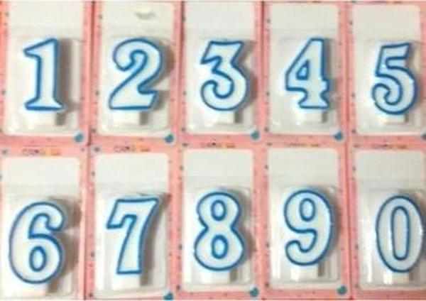 RAKAM MUM 0 NUMARA DÜZ MAVİ - Image 1