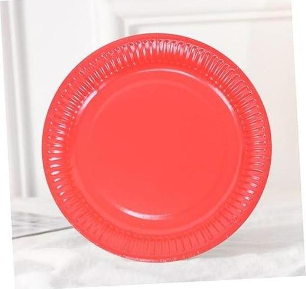 PLASTİK TABAK KIRMIZI 25 ADET 23cm. - Image 1