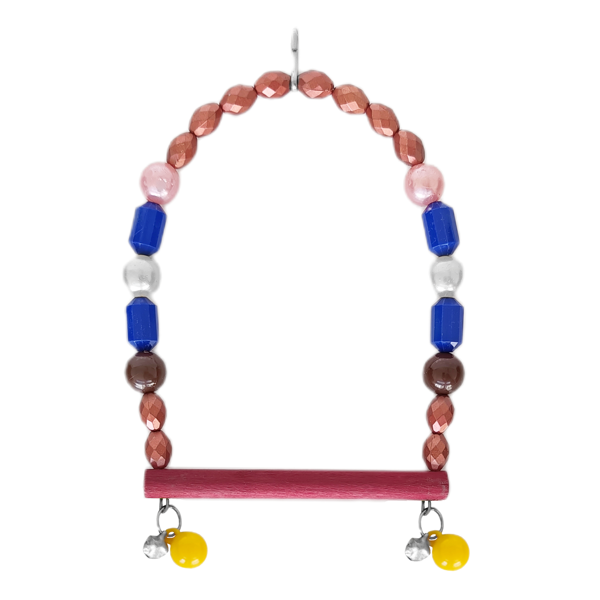 Markapet Ahşap Tünekli Papağan Ve Muhabbet Kuşu Salıncağı 10-16 cm Mavi - Image 1