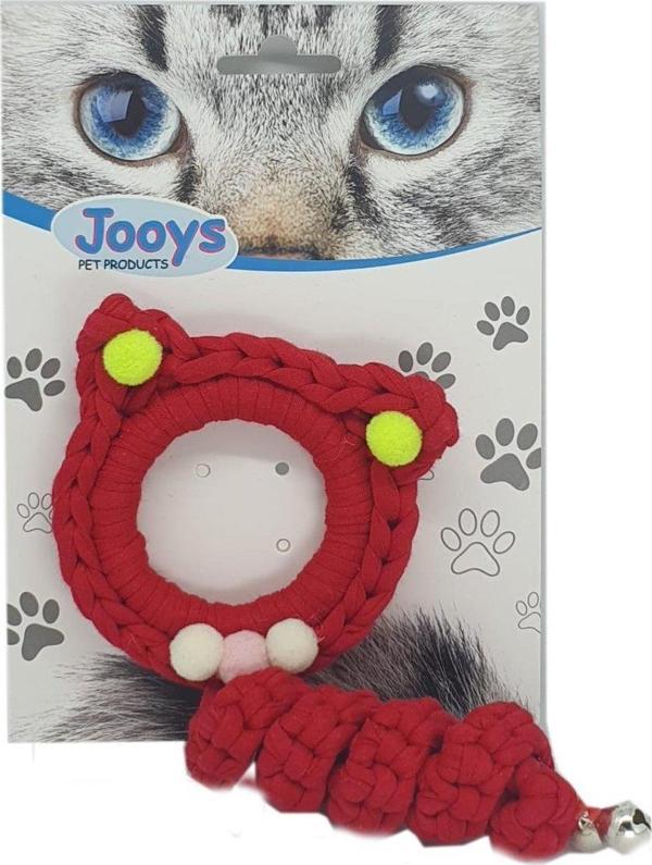 Markapet Jooys Zilli Kedi Örgü İpi 15 cm Kırmızı - Image 1