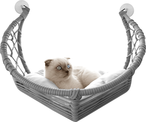 Markapet Vantuzlu Gondol Kedi Hamağı Kedi Yatağı 40*45 cm Gri - Image 1
