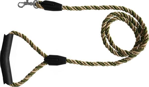 Üçlü Sarmallı Köpek Gezdirme Halatı 1 cm-120 cm Yeşil Krem - Image 1
