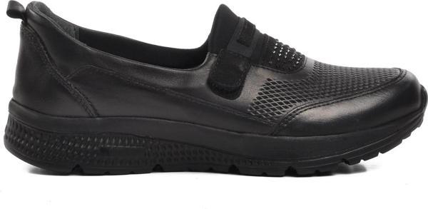 Ayakmod 017-C Siyah Hakiki Deri Kadın Günlük Ayakkabı - Image 1