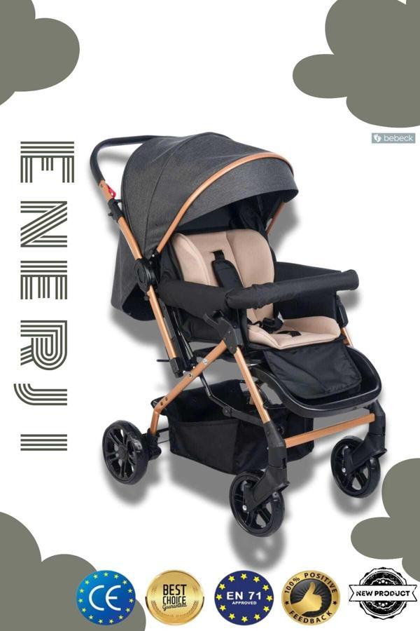 Bebeck Enerji Gold Çift Yönlü Bebek Arabası  Gold Şase - Image 1