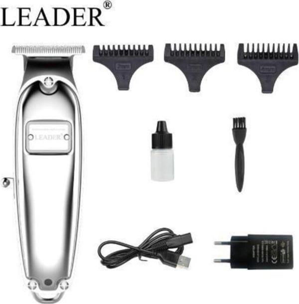 Leader Erkek Gri Metal Gövde Çelik Bıçak Profesyonel Saç Sakal Ense Tıraş Makinesi - Image 1