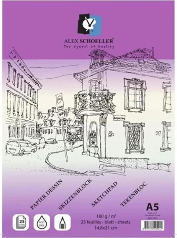ALX.A5 180 GR. 25.Lİ SPR. ESKİZ BLOK ALX7808 - Image 1