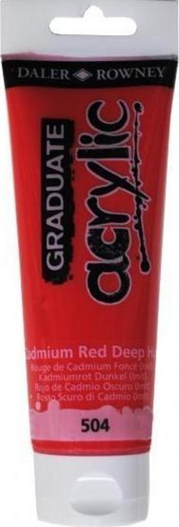 DALER ROWNEY 120 ML GRADUATE AKRİLİK BOYA 504 CADMİUM RED DEEP HUE - Image 1