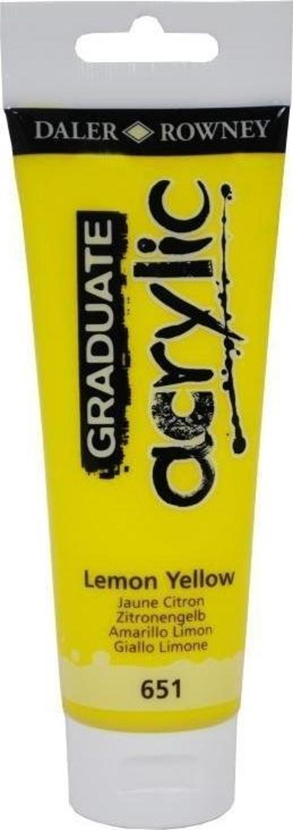 Daler Rowney 120 Ml Graduate Akrilik Boya 651 Lemon Yellow - Image 1