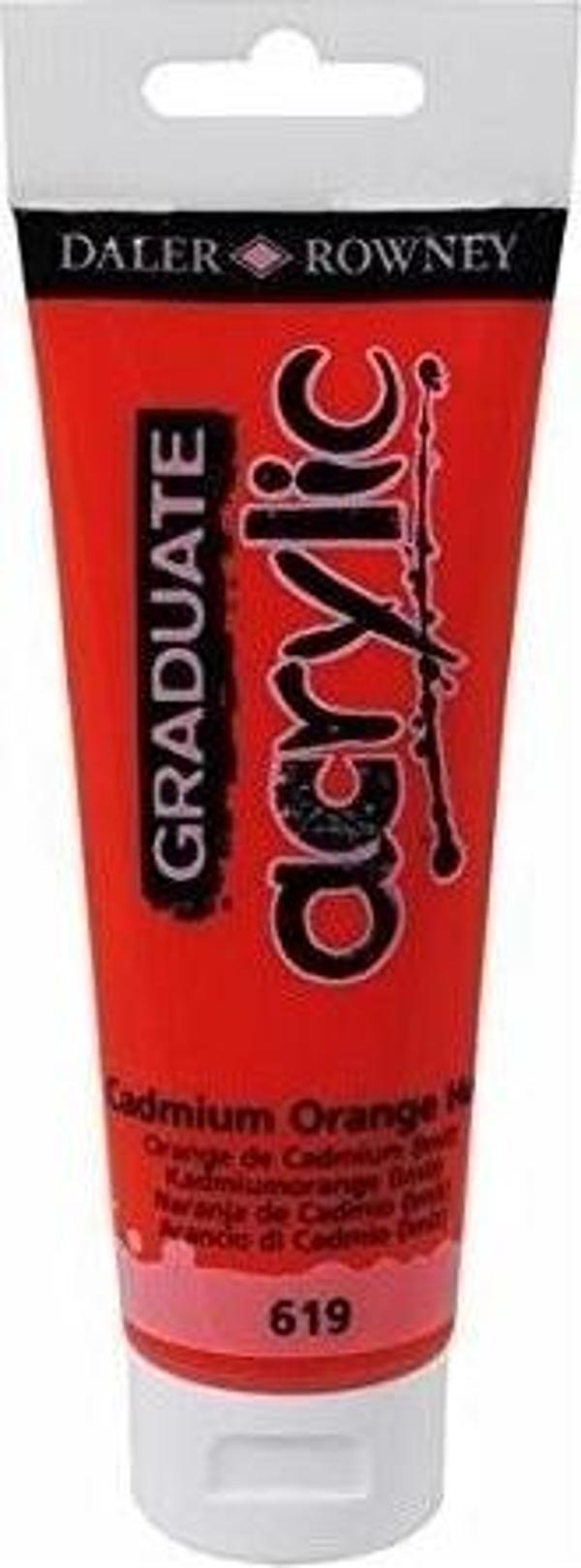Daler Rowney Graduate Akrilik Boya 120ml 619 Cadmium Orange - Image 1