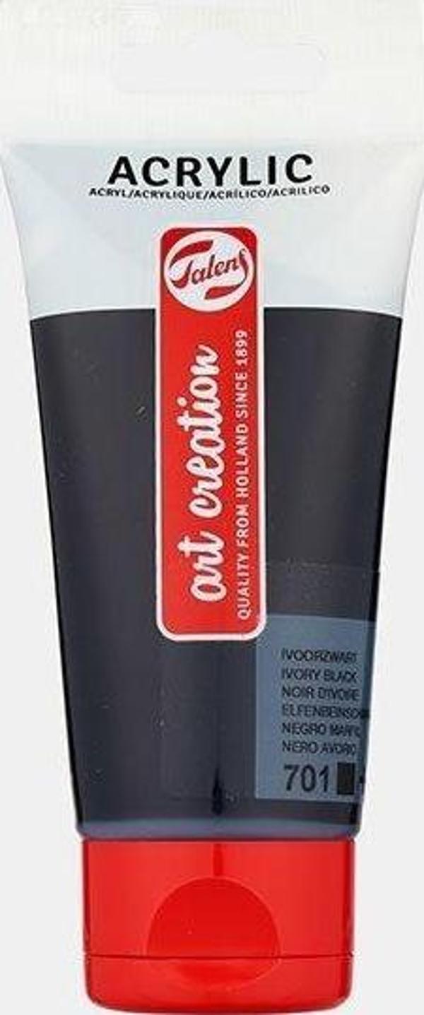 Talens Artcreation Akrilik Boya 75ml - N:701 Ivory Black - Image 1