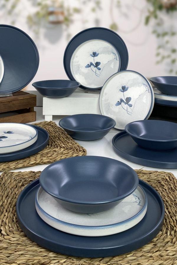 Keramika 18 Parça 6 Kişilik Stackable Yemek Takımı - Image 1
