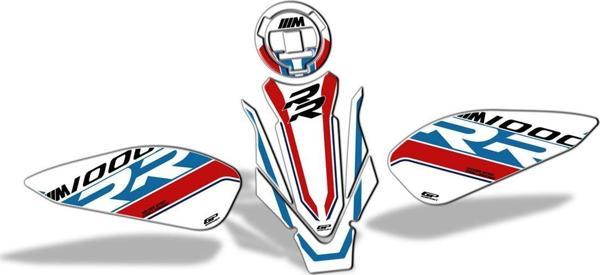 GP Kompozit BMW M 1000 RR 2021-2024 Uyumlu Tank Pad Seti Beyaz - Image 1