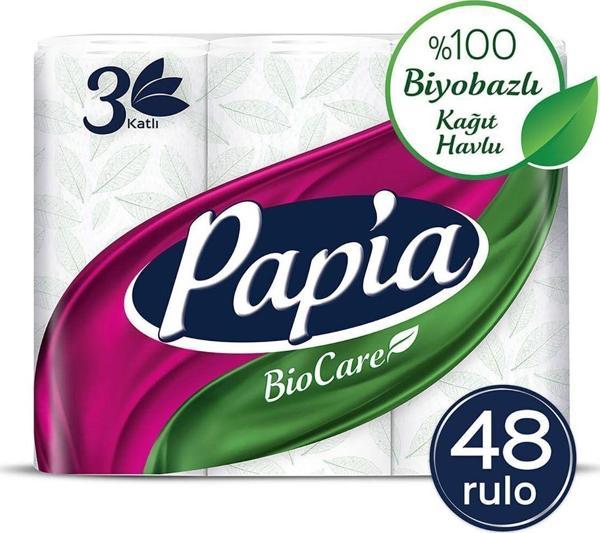 Papia Biocare Kağıt Havlu 48 Rulo (8 RULO X 6 PAKET) - Image 1