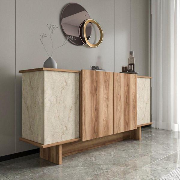 Alonex Diana 180 Cm Konsol, Ceviz- Mermer Desenli Konsol - Image 1