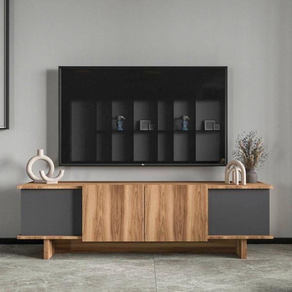 Alonex Diana 180 Cm Tv Ünitesi, Ceviz- Antrasit Tv Ünitesi - Image 1