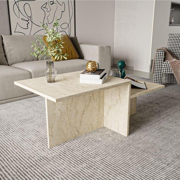 Alonex Diana Mermer Desenli Orta Sehpa Dianaortasehpa-1, One Size - Image 1
