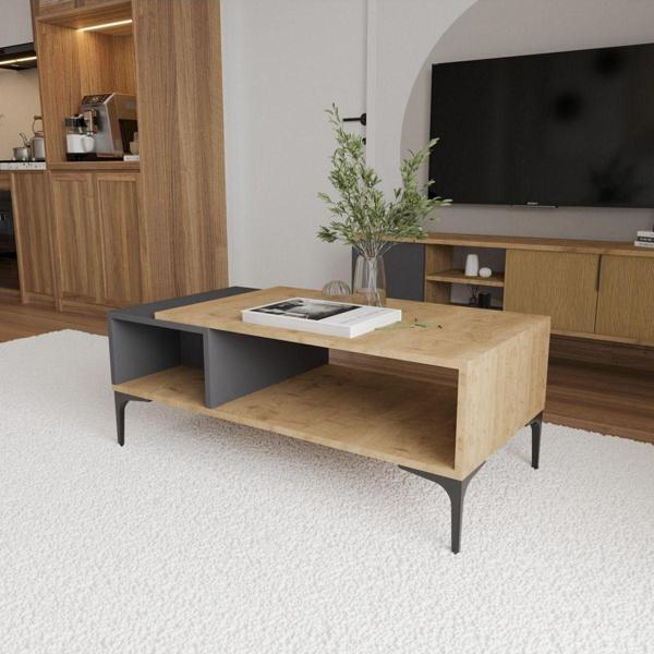 Alonex Tarz Orta Sehpa Antrasit Sepet - Image 1