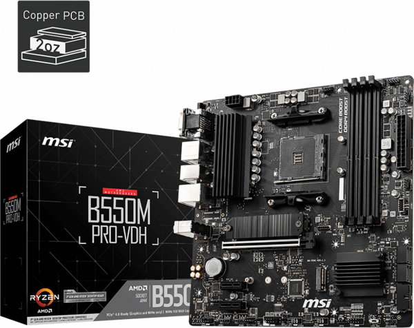 B550M Pro-Vdh Am4 Ddr4 4400 Hdmı Dvg Vga  M.2 Usb3.2 Matx Amd Anakart - Image 1