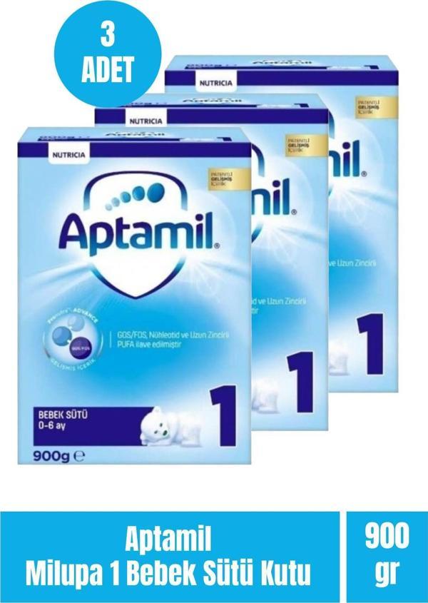 Aptamil Milupa 1 Bebek Sütü Kutu 900 gr 3 Adet - Image 1