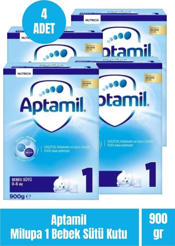 Aptamil Milupa 1 Bebek Sütü Kutu 900 gr 4 Adet - Image 1