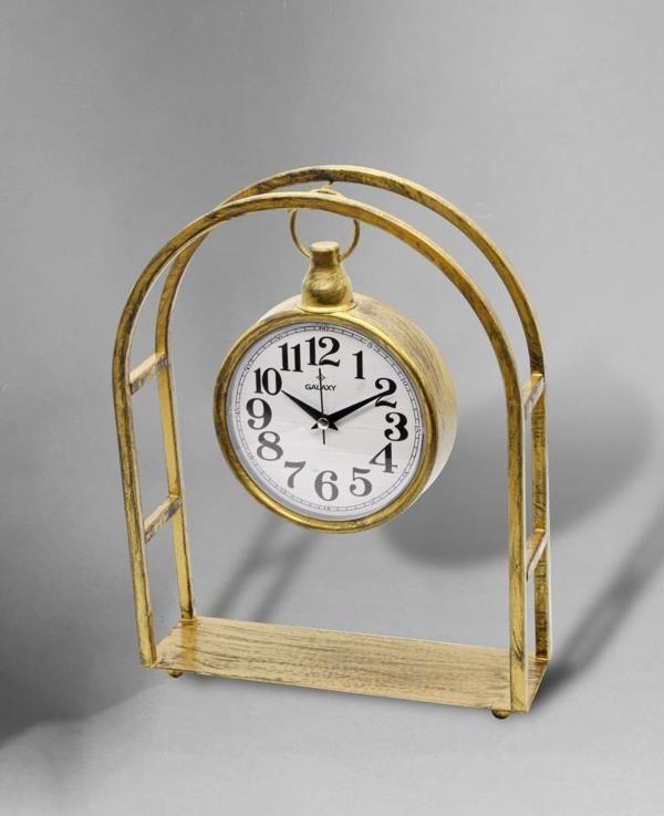 Galaxy Premium Serisi Kafes Ofis ve Masa Saati Metal Kadran Gold - Image 1