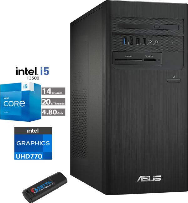 Asus Expertcenter Intel I5 13500 32GB 512GB SSD WINDOWS11PRO Masaüstü Blgisayar A1S500TE-5135000020W52+ZETTAUSBBELLEK - Image 1