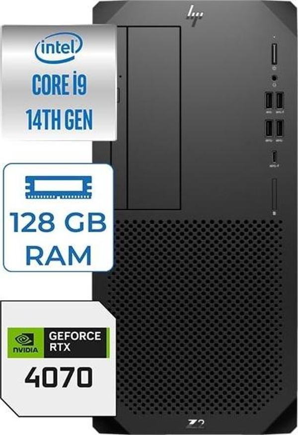 Hp Ws Z2 G9 Intel Core I9-14900K 128GB Ddr5 512GB SSD Nvidia 12GB RTX4070 Windows 11 Pro 88T2A0EAP013 - Image 1