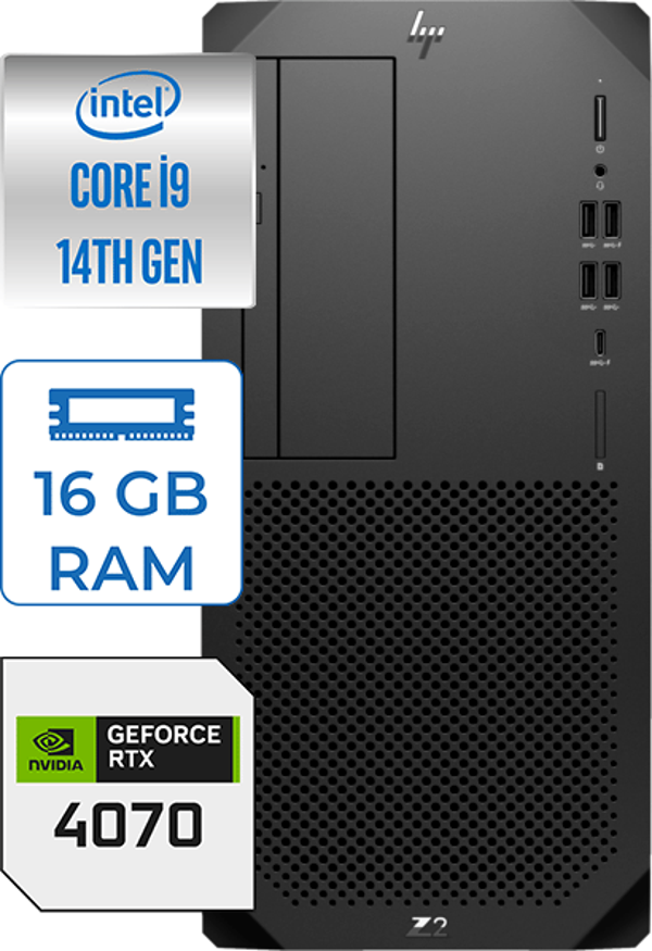 Hp Ws Z2 G9 Intel Core I9-14900K 16GB Ddr5 2tb HDD + 2tb SSD Nvidia 12GB RTX4070 Windows 11 Pro 88T2A0EAP021 - Image 1