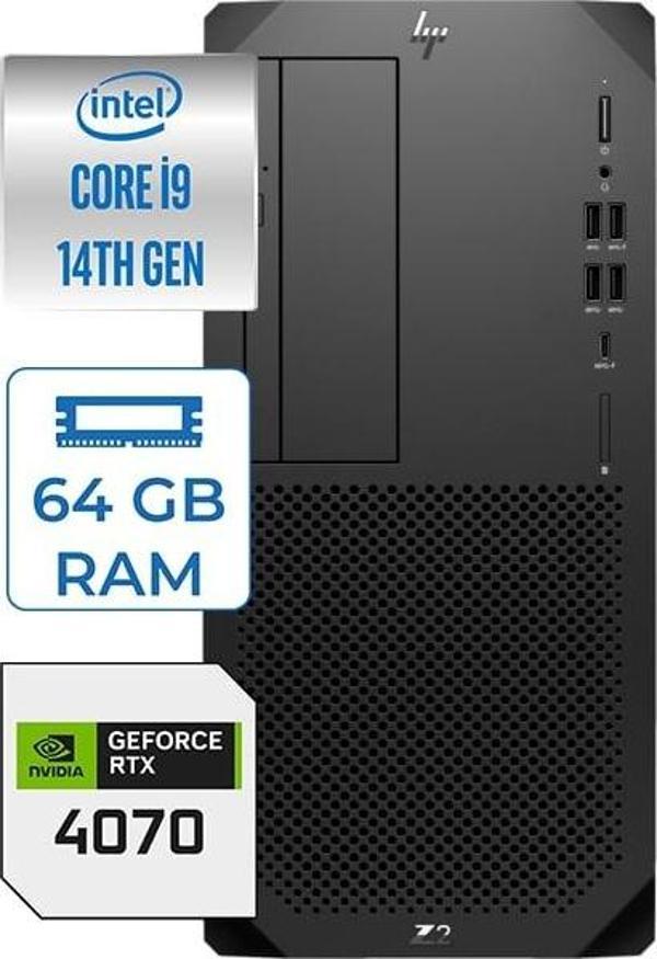 Hp Ws Z2 G9 Intel Core I9-14900K 64GB Ddr5 2tb SSD Nvidia 12GB RTX4070 Windows 11 Pro 88T2A0EAP11 - Image 1