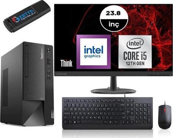 Lenovo Thinkcentre Neo 50T Gen4 Intel I5 12400 16GB 256GB SSD Freedos Fullhd 23.8 Inç Mon Masaüstü Bilgisayar 12JB005DTRM06 + Zetta Flash Bellek - Image 1