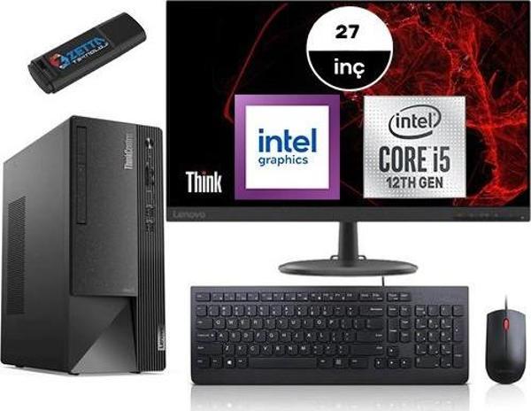 Lenovo Thinkcentre Neo 50T Gen4 Intel I5 12400 32GB 2tb SSD Windows 11 Home Fullhd 27 Inç Mon Masaüstü Bilgisayar 12JB005DTRMM34 + Zetta Flash Bellek - Image 1