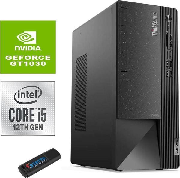 Lenovo Thinkcentre Neo 50T Gen4 Intel I5 12400 32GB 4tb SSD 4GB/GT1030 Windows 11 Home Masaüstü Bilgisayar 12JB005DTRG135 + Zetta Flash Bellek - Image 1