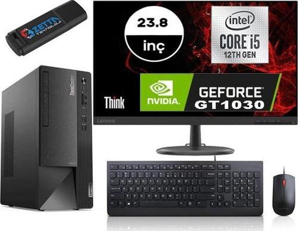 Lenovo Thinkcentre Neo 50T Gen4 Intel I5 12400 8gb 256GB SSD 4GB/GT1030 Windows 11 Home Fhd 23.8 Inç Monitör Masaüstü Bilgisayar 12JB005DTRMG121 + Zetta Flash Bellek - Image 1