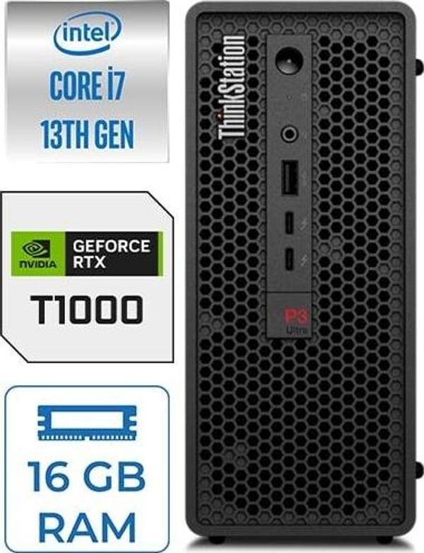 Lenovo Ws P3 Ultra Sff I7-13700K 16GB Ddr5 1tb HDD + 1tb SSD Nvidia 8gb T1000 Windows 11 Pro 30HA000QTX18 - Image 1
