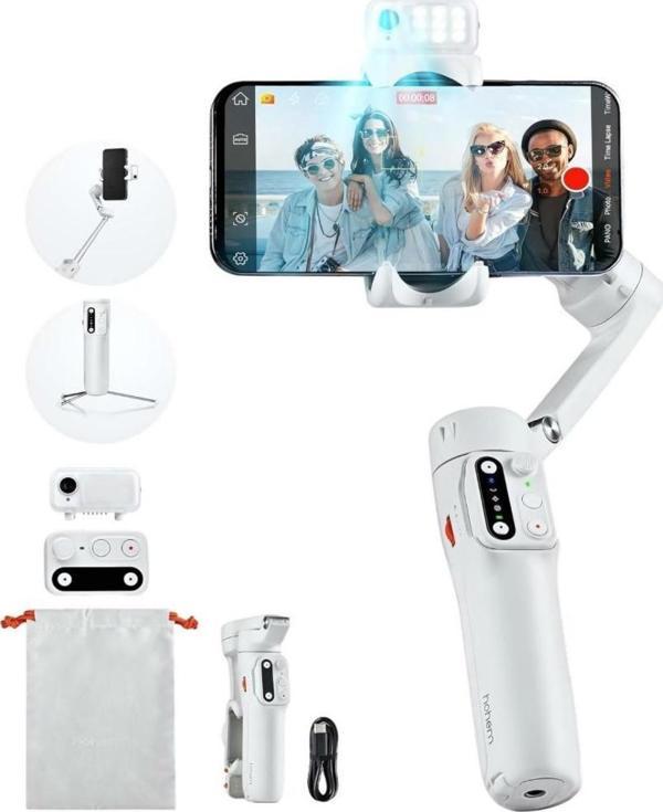 Hohem iSteady V3 AI Tracker Gimbal (Beyaz) - Image 1