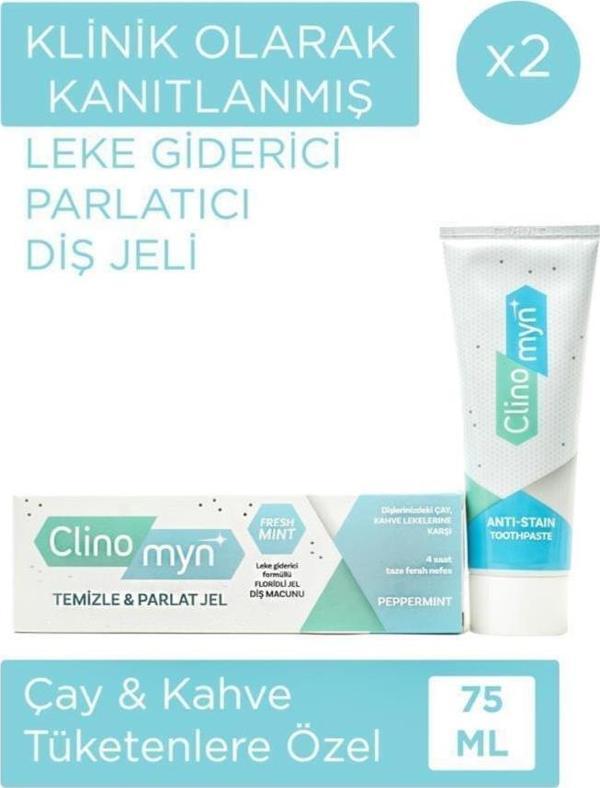 Clinomyn Temizle ve Parlat Diş Beyazlatan ve Parlatan Diş Macunu 75ML 2'li Set - Image 1