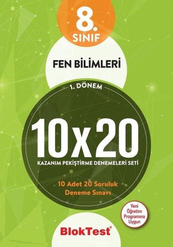 8.Sınıf  1.Dönem Fen Bilimleri 10x20 Kazanım Pekiştirme Denemeleri Seti - Bloktest Yayınları - Image 1