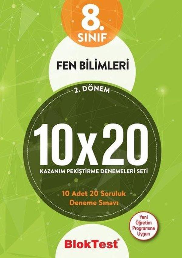 8.Sınıf  2.Dönem Fen Bilimleri 10x20 Kazanım Pekiştirme Denemeleri Seti - Bloktest Yayınları - Image 1