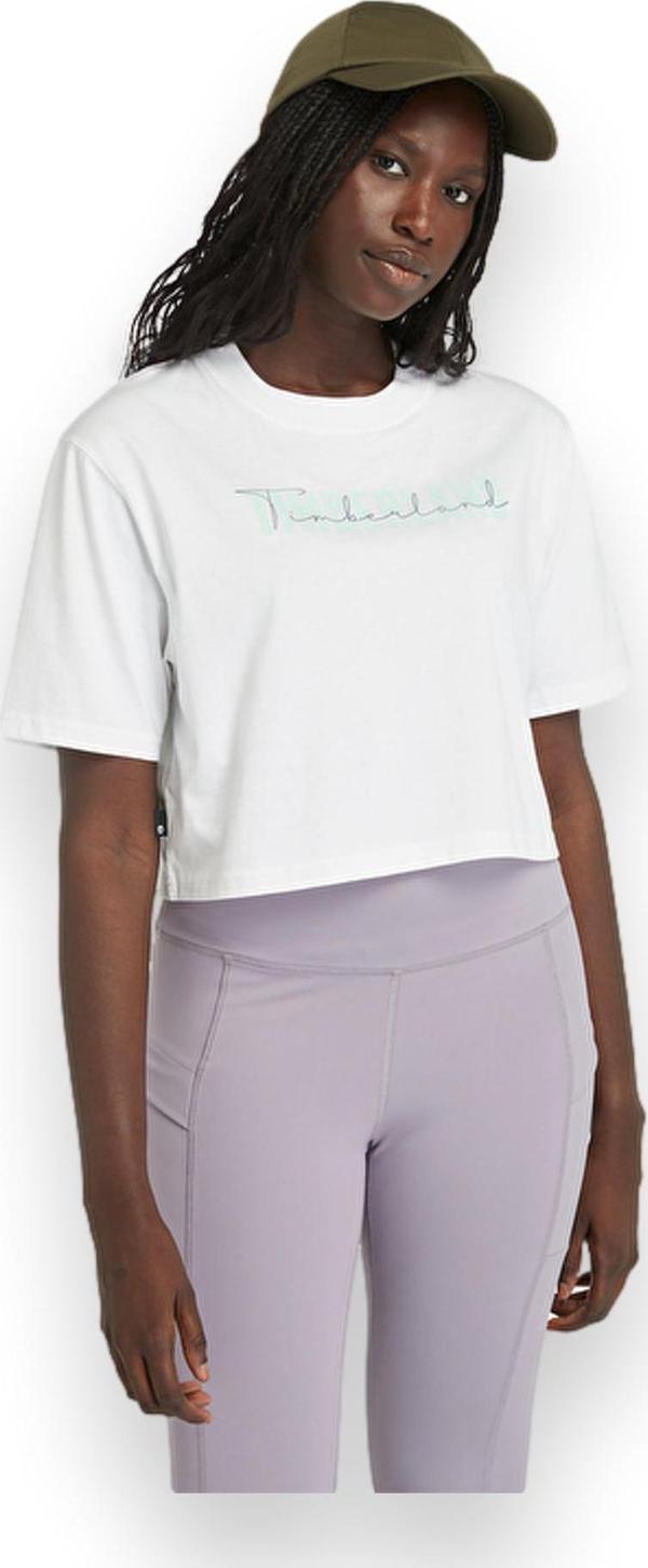 Timberland Tb0A5Vs3 Cropped Sleeve Tee T Beyaz Kadın T-Shirt L - Image 1