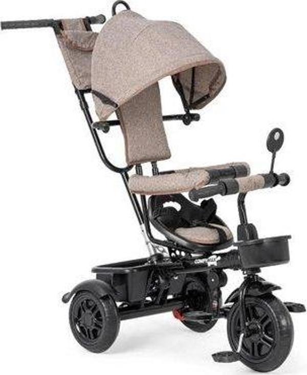 Comfymax Roadstar İtmeli Ebeveyn Kontrollü 3 tekerlekli Bebek Çocuk Bisikleti Kahverengi - Image 1
