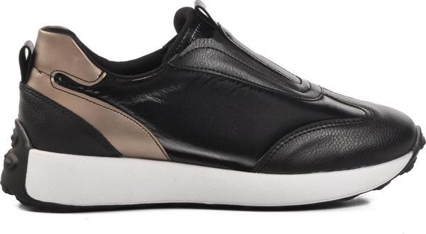 Ayakmod 7539 Siyah-Beyaz Slip-On Kadın Sneaker - Image 1